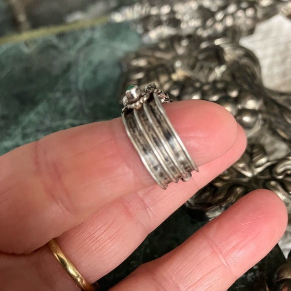 Genuine Lapis & Turquoise Sterling Silver Ring - Picture 8 of 8